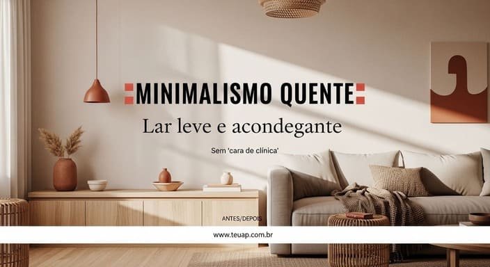 Truques sobre Minimalismo Quente: 10 truques para um lar leve e aconchegante (sem cara de clínica)