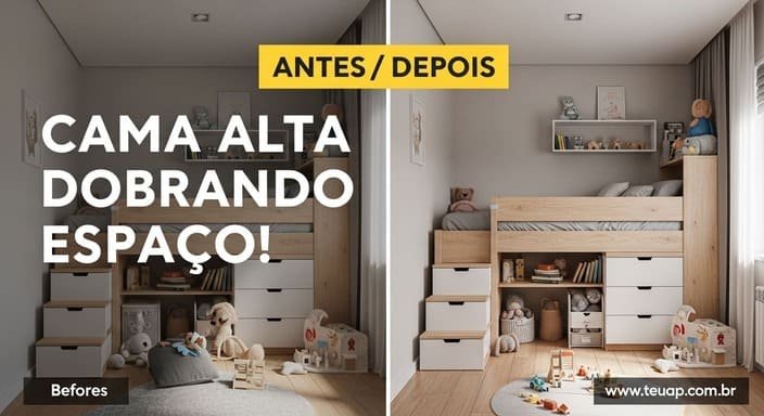 Cama Alta Dobrando Espaço!