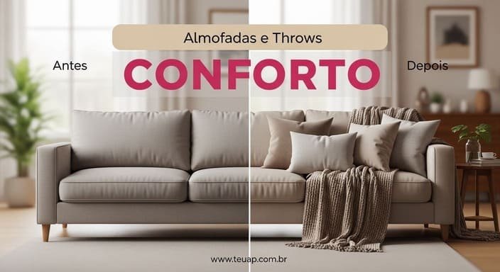 Almofadas e Throws – Conforto Instantâneo