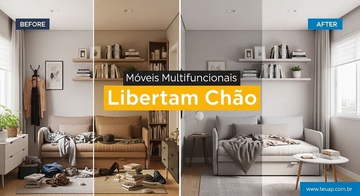 Móveis Multifuncionais Libertam Chão