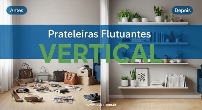 Prateleiras Flutuantes – Organização Vertical sem Furar Parede