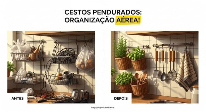 Cestos Pendurados: Cozinha Aérea!
