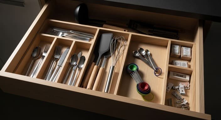 Gavetas com divisórias: miniambientes