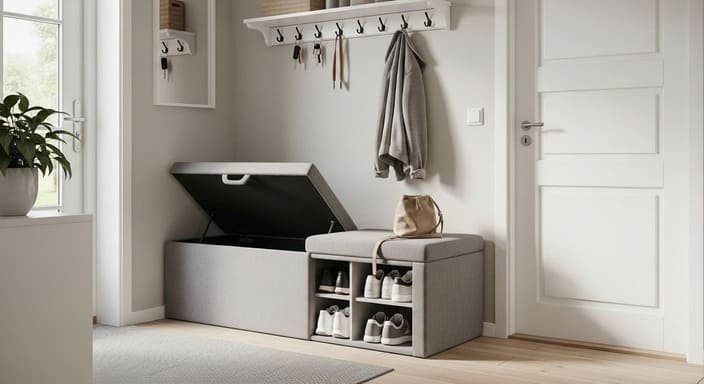 Banco com Baú: Assento e Organização