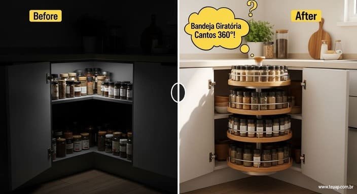 Bandeja Giratória nos Cantos Mortos