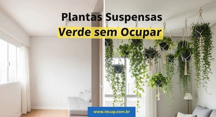 Plantas Suspensas Verde sem Ocupar
