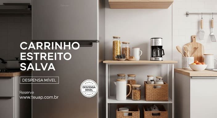 Carrinho estreito: despensa móvel