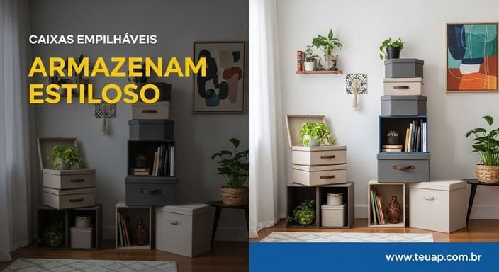 Caixas Empilháveis Armazenam Estiloso