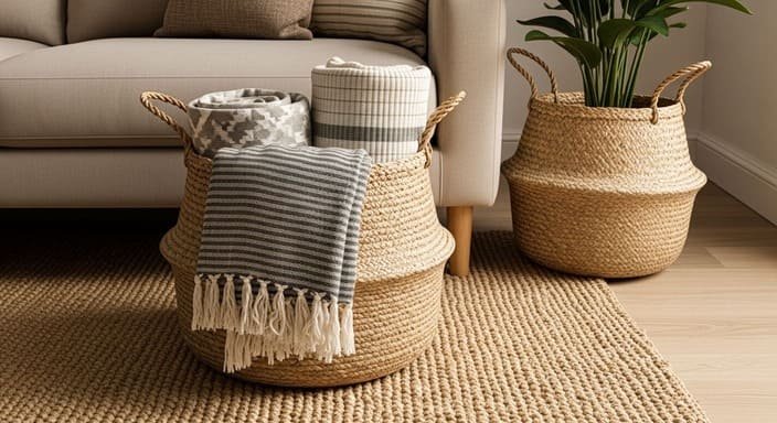 Fibra Natural: Cestos, Tapetes e Texturas que Acolhem