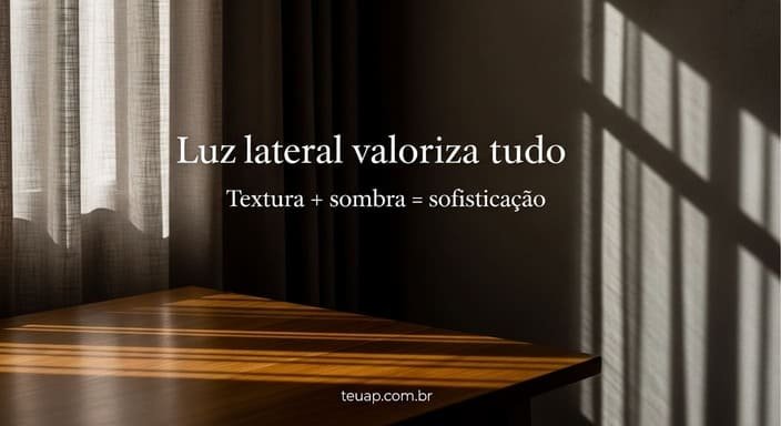 Luz lateral valoriza tudo