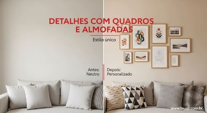 Detalhes Personalizados com Quadros e Almofadas