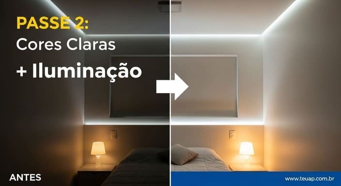 Aposte em Cores Claras e Iluminação Estratégica