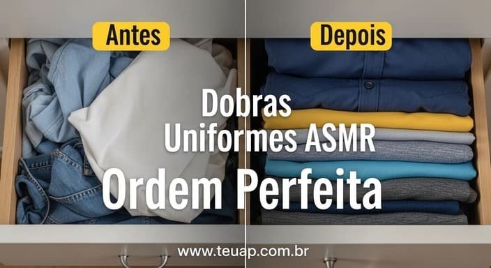 Dobras Uniformes em Roupas com Som ASMR