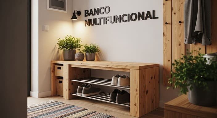 Sente e Guarde: Bancos com sapateiras são essenciais.