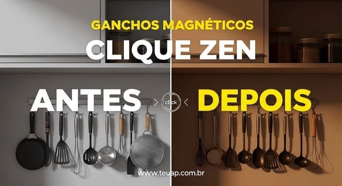 Ganchos Magnéticos para Utensílios na Parede