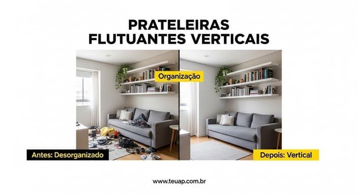 Prateleiras Flutuantes para Organização Vertical
