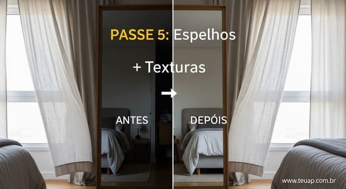 Integre Espelhos e Texturas Leves