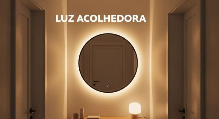 Aqueça o Clima: Iluminação amarela para boas-vindas.