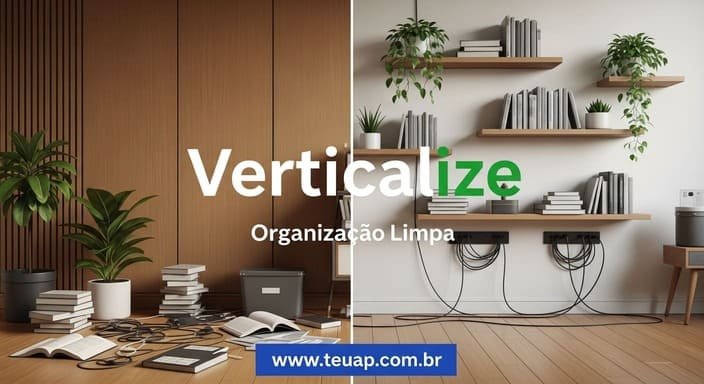 Organização Vertical com Prateleiras Flutuantes