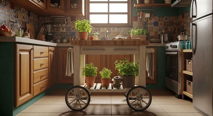 Ilha de Carrinho Móvel