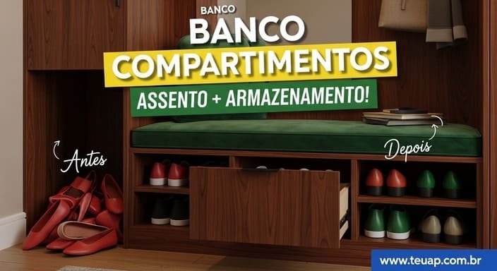 Banco com Compartimentos: Assento e Armazenamento