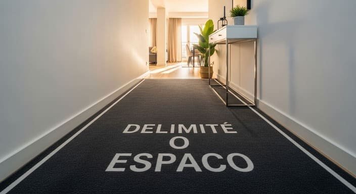 Trace o Caminho: Tapetes passadeiras definem o ambiente.