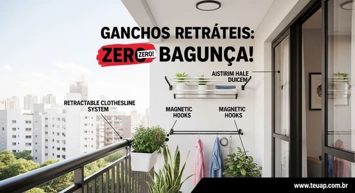 Ganchos Retráteis: Zero Bagunça!