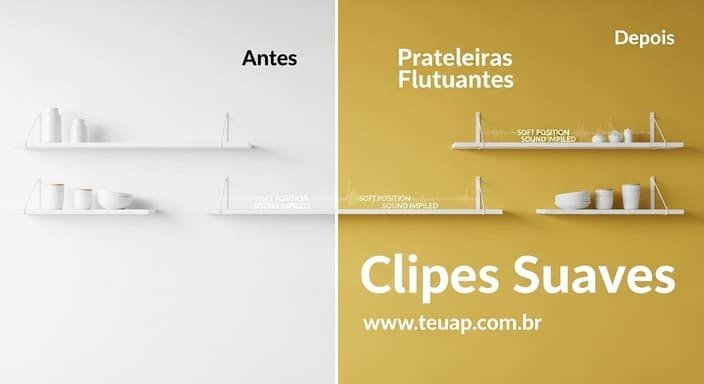 Prateleiras Flutuantes com Clipes Suaves