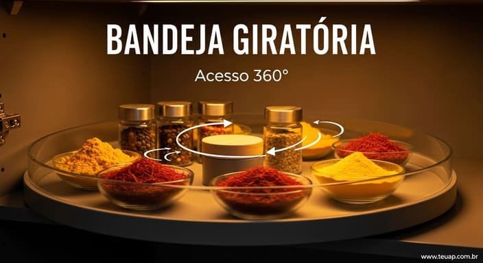 Bandeja Giratória no Armário
