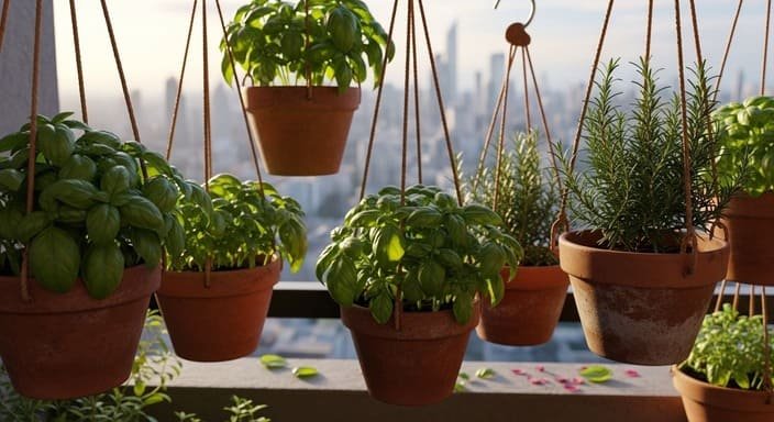 Horta em Vasos Suspensos