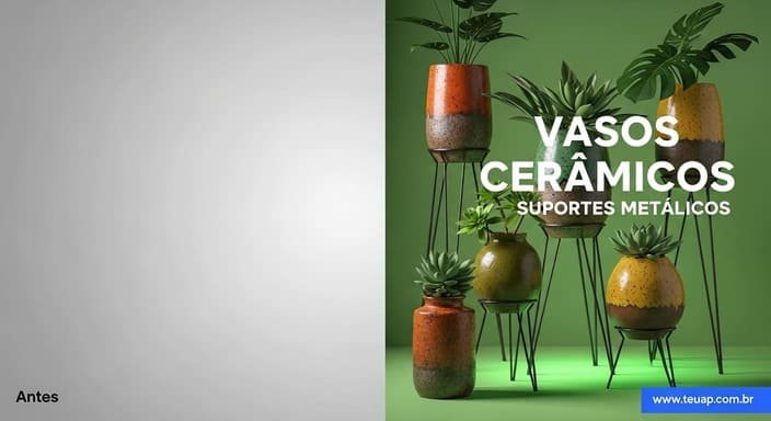 Vasos Cerâmicos (Suportes Metálicos)