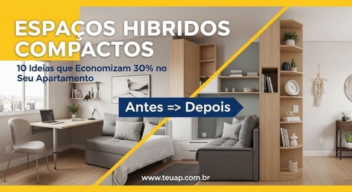 Espaços Híbridos Compactos: 10 Ideias que Economizam 30% de Espaço no Seu Apartamento