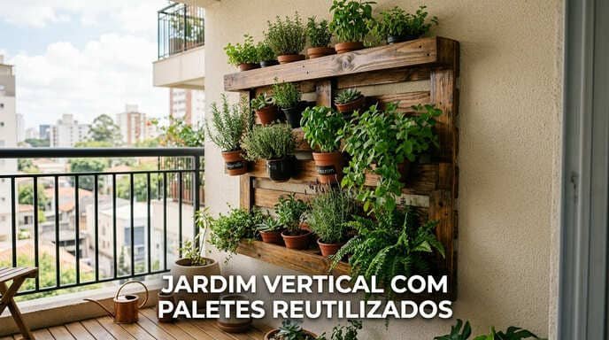 Jardim Vertical com Paletes Reutilizados