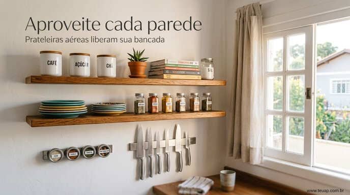 Prateleiras na Cozinha Compacta
