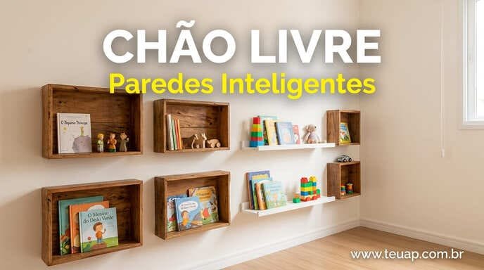 Prateleiras Aéreas e Nichos Verticais (Liberar Espaço no Chão)