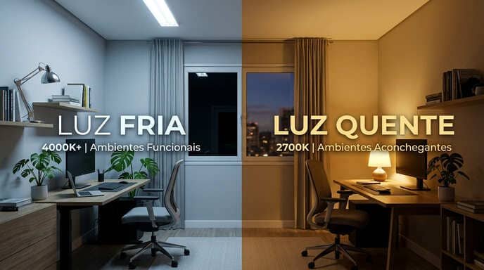 Temperatura de Cor: Luz Fria vs. Luz Quente