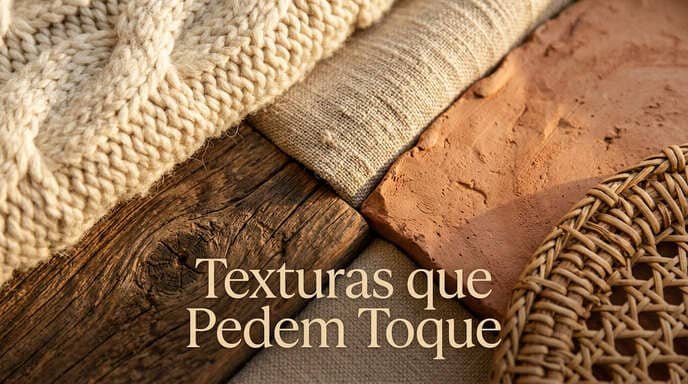 Texturas naturais táteis que definem o minimalismo quente