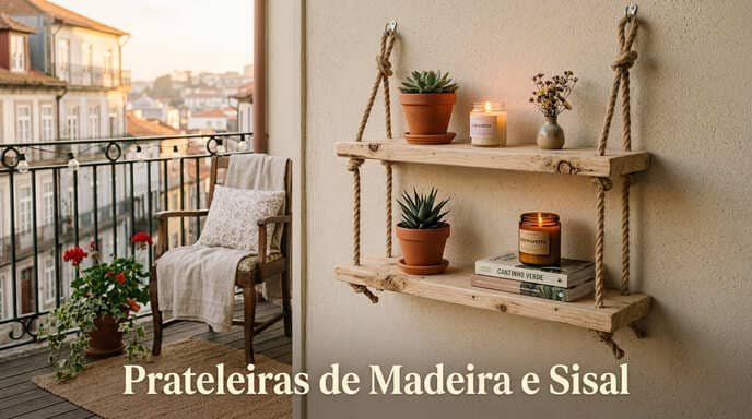 Prateleiras de Madeira e Sisal