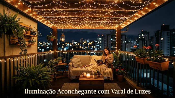 Iluminação Aconchegante com Varal de Luzes