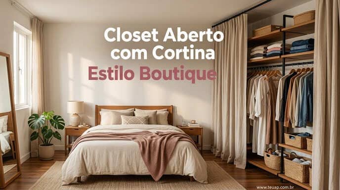 Closet Aberto com Cortina: Boutique em Casa