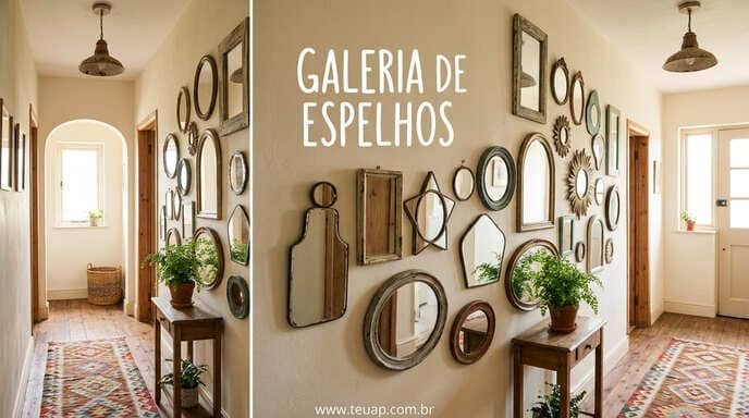 Composição de Mini Espelhos (Gallery Wall)