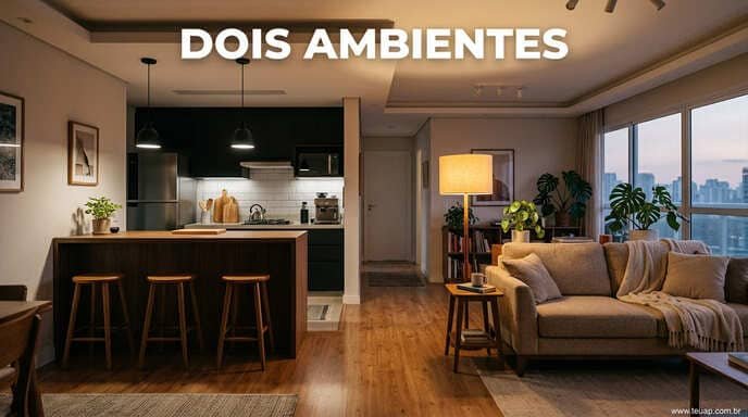 Iluminação Aconchegante em Ambiente Integrado